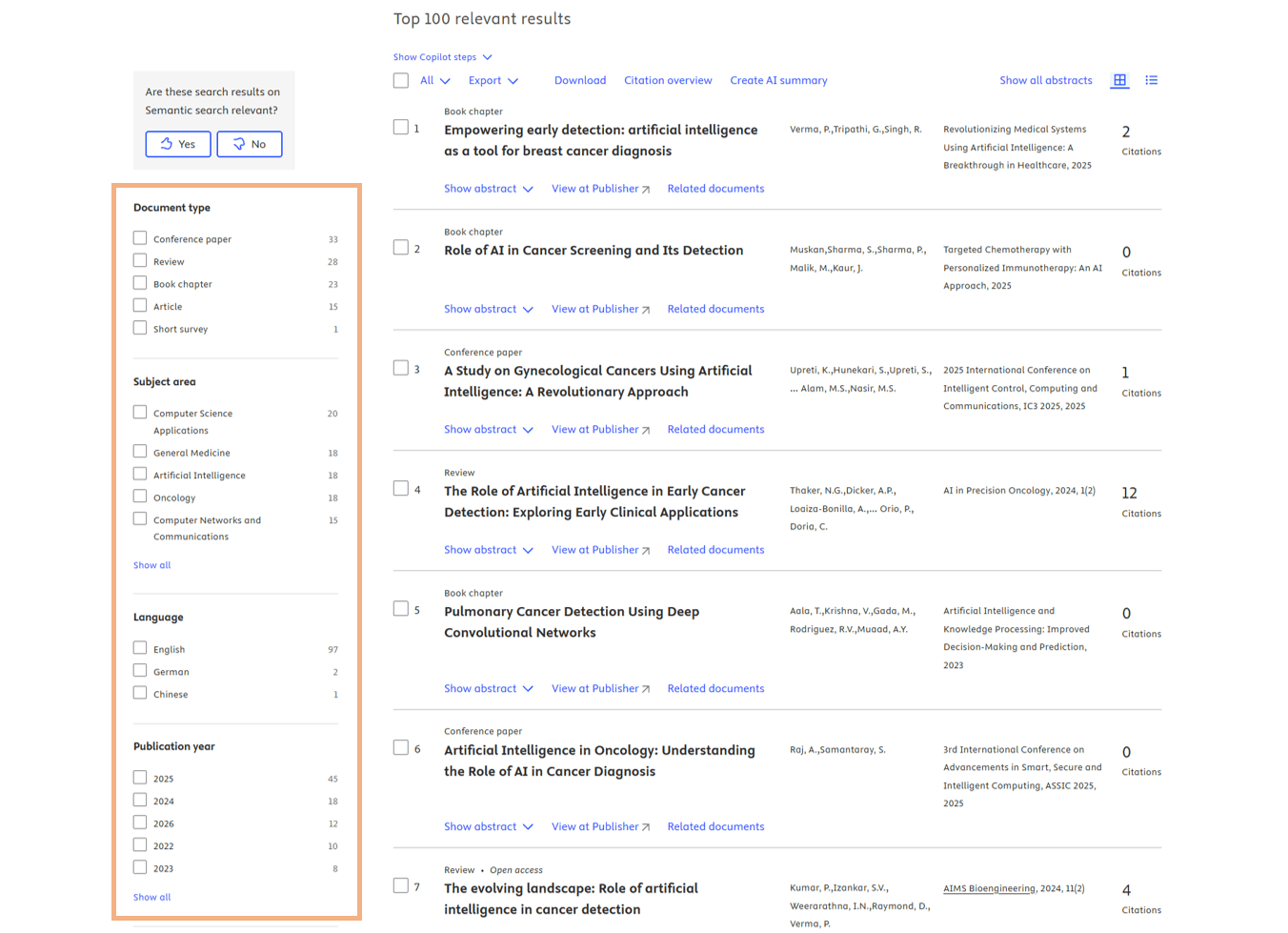 ผลลัพธ์ Semantic Search