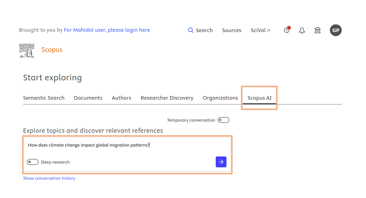หน้า Scopus AI