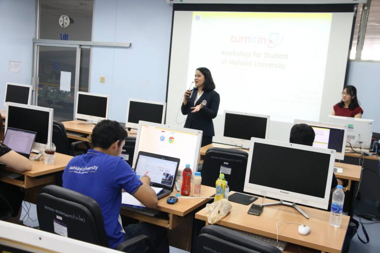 การอบรมเชิงปฏิบัติการ การใช้ Turnitin เพื่อตรวจสอบการคัดลอกบทความสำหรับนักศึกษาวิทยาลัยราชสุดา