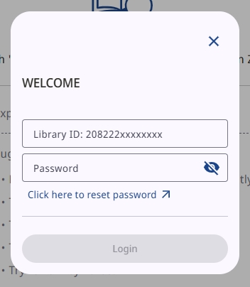 Primo sign-in form with the username and password fields