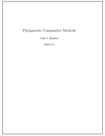 Phylogenetic Comparative Methods