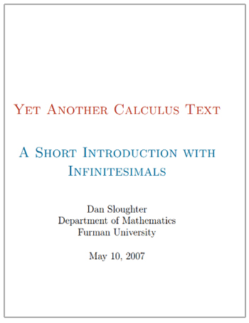 Yet Another Calculus Text